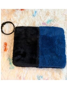 Sam Edelman Faux Fur Clutch two tone color block